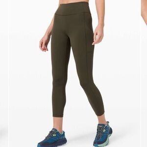LULULEMON Invigorate Tight 25” Dark Olive Size 6